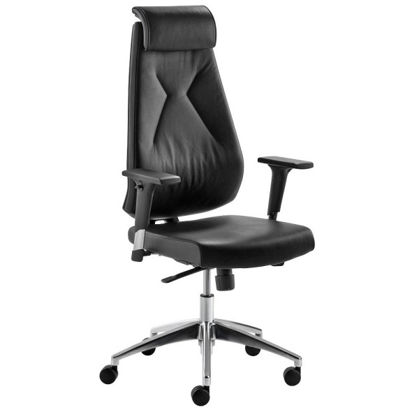Mayer Bürostuhl myBESTMIND, schwarz / silber, mit Armlehnen, bis 120kg, mit Kopfstütze 4032376009475 Mayer