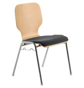 Besucherstuhl myDARIO, anthrazit / chrom, ohne Armlehnen, 4-Fu&szlig;-Gestell