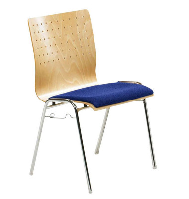 Besucherstuhl myARCADO, blau / chrom, ohne Armlehnen, 4-Fu&szlig;-Gestell