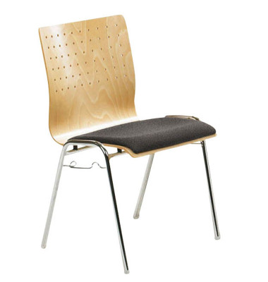 Besucherstuhl myARCADO, anthrazit / chrom, ohne Armlehnen, 4-Fu&szlig;-Gestell