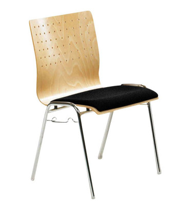 Besucherstuhl myARCADO, schwarz / chrom, ohne Armlehnen, 4-Fu&szlig;-Gestell