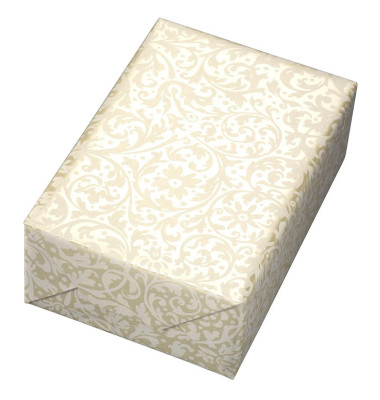 Geschenkpapier Brokat beige PR045651.050.050, Ornamente, 50cm x 150m, beige/gold