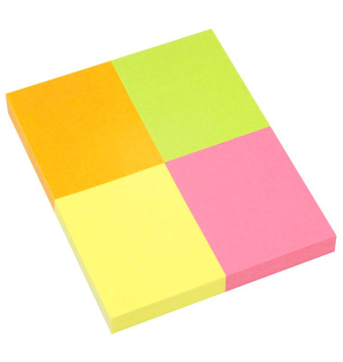 Haftnotizen 1651-39BOX, Box, 50x40mm, gelb/orange/pink/grün, rechteckig
