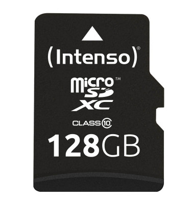 Speicherkarte microSDHC-Card Class 10 3413491, Micro-SDHC, mit SD-Adapter, Class 10, bis 25 MB/s, 128 GB