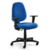 B&uuml;rostuhl myALPHA, blau / schwarz, mit Armlehnen, bis 120kg