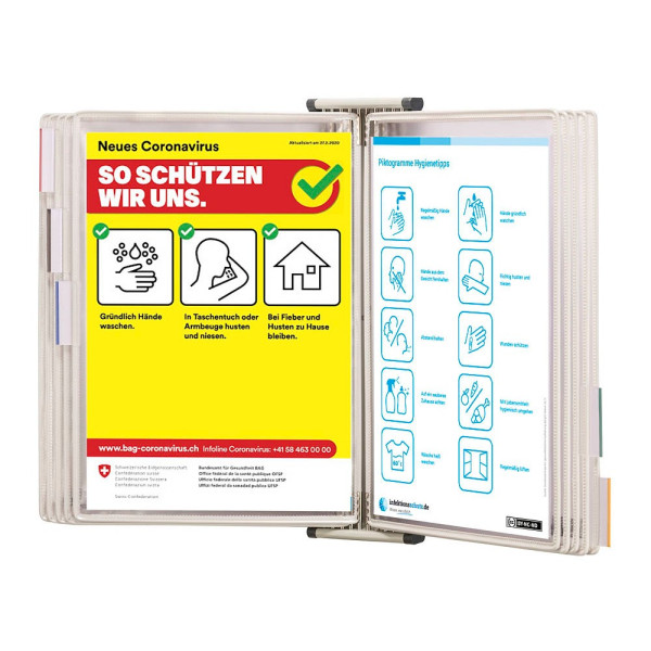 3377994145022 - Wand-Sichttafelsystem Sterifold DIN A4 weiß mit 10 St Sichttafeln 3377994145022 Tarifold