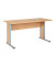 Schreibtisch, 72,2cm (H), 140x65cm (BxT), rechteckig, buche / silber