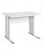 Schreibtisch, 72,2cm (H), 90x65cm (BxT), rechteckig, lichtgrau / silber