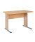 Schreibtisch, 72,2cm (H), 90x65cm (BxT), rechteckig, buche / silber
