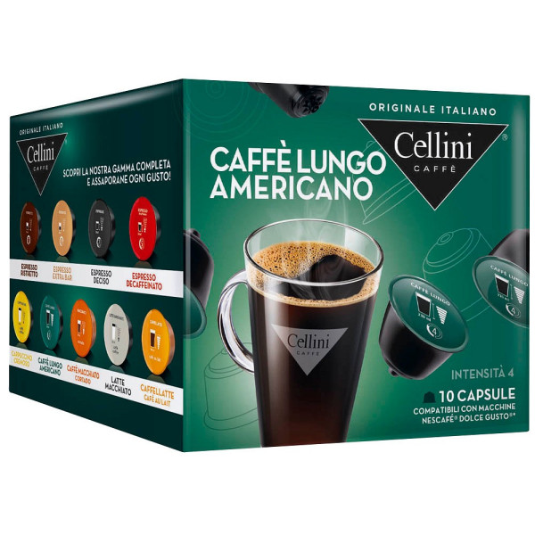 8002730140553 - CAFFÈ LUNGO AMERICANO Kaffeekapseln Arabicabohnen mild 10 Portionen 8002730140553 - CAFFÈ LUNGO AMERICANO Kaffeekapseln Arabicabohnen mild 10 Portionen