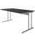 Schreibtisch, manuell höhenverstellbar, 68-82cm (H), 160x80cm (BxT), rechteckig, anthrazit / chrom