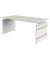 Schreibtisch, manuell höhenverstellbar, 68-76cm (H), 180x80cm (BxT), rechteckig, weiß / weiß/mit alusilbernen Applikationen