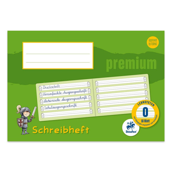 4006050500572 - Schreiblernheft 734500702 Premium Lineatur 0   Schreiblern-Lineatur A5 quer 90g grün 16 Blatt   32 Seiten 4006050500572 Sta