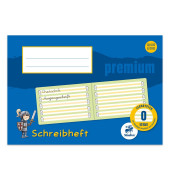 Schreiblernheft Premium Lineatur 0 (1.Schuljahr) - mit gelbem Mittelband liniert ohne Rand