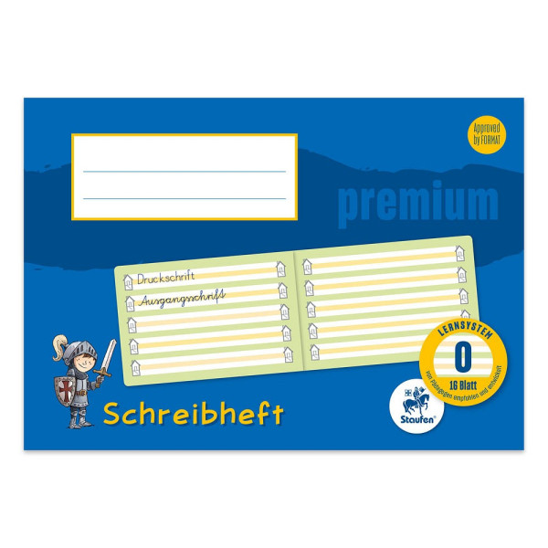 4006050500541 - Schreiblernheft 734500701 Premium Lineatur 0   Schreiblern-Lineatur A5 quer 90g blau 16 Blatt   32 Seiten 4006050500541 Sta