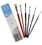 Pinselset, 5340100-99, Gr&ouml;&szlig;en sortiert, 2x flache & 4x runde Spitze