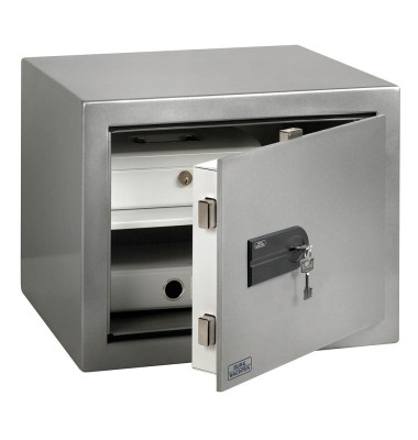 Tresor 41340 MT 640 K 25,8 l 48kg platingrau mit Doppelbartschloss Stahl