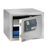 Tresor 41360 MT 640 E FP 25,8 l 48kg platingrau mit Fingerabdruckschloss Stahl