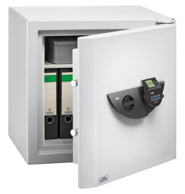 Tresor 41880 WS Office-Doku 821 E FP 76 l 300kg lichtgrau mit Fingerabdruckschloss Stahl