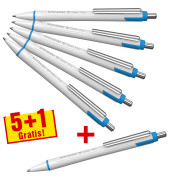 5+1 GRATIS: 5 Kugelschreiber Slider Xite weiß Schreibfarbe blau + GRATIS 1 Kugelschreiber Slider Xite weiß Schreibfarbe blau