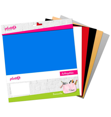 PremiumFlex Aufbügelfolie farbsortiert Flex-Folie 30,0 cm x 30,0 cm
