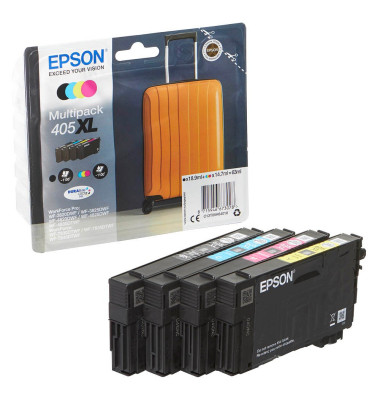 Druckerpatrone 405XL / T05H6 C13T05H64010 (kompatibel zu Epson 405XL / T05H6), schwarz/cyan/magenta/gelb, ca. 4x 1100 Seiten
