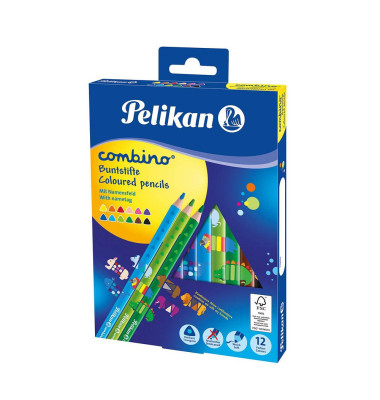 Buntstifte-Set Combino, 811194, 12-farbig sortiert, dreikant, Packung