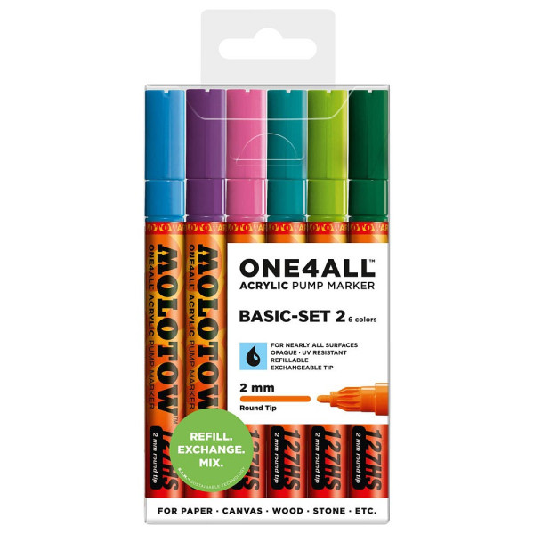 4250397609577 - BASIC-SET 2 Acrylstifte farbsortiert 20 mm 4250397609577 MOLOTOW MO200231 6 Stück 4250397609577 - BASIC-SET 2 Acrylstifte farbsortiert 20 mm 4250397609577 MOLOTOW MO200231 6 Stück