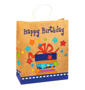 Geschenktasche 88315-SG Geburtstag Serie 4, Geburtstag, Papierkordel, HAPPY BIRTHDAY, 26cm x 32cm