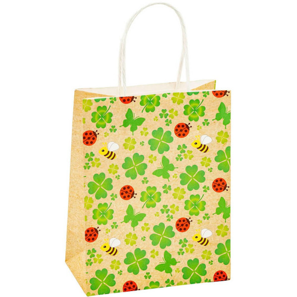 4022792980137 - Geschenktasche 88013-SG Kleeblatt neutral Papierkordel KleeblattSchmetterlingBiene Marienkäfer 18cm x 23cm 4022792980137 12 Stück 4022792980137 - Geschenktasche 88013-SG Kleeblatt neutral Papierkordel KleeblattSchmetterlingBiene Marienkäfer 18cm x 23cm 4022792980137 12 Stück