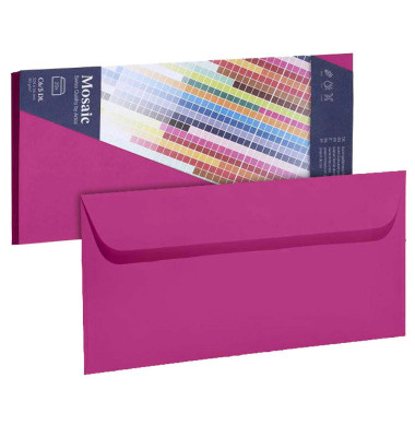 Designbriefumschlag Mosaic 9429420-486, Din Lang+ (C6/5), haftklebend, 90g, rosa