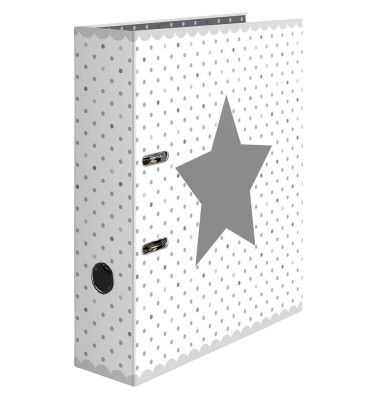 Motivordner Stars Stars weiß gepunktet mit Stern 7192, A4 70mm breit