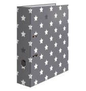 Motivordner Stars Stars grau mit weißen Sternen 7194, A4 70mm breit