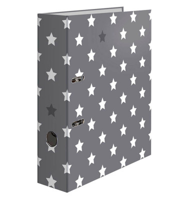 Motivordner Stars Stars grau mit weißen Sternen 7194, A4 70mm breit