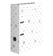 Motivordner Stars Stars weiß mit grauen Sternen 7193, A4 70mm breit