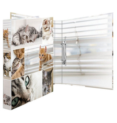 Ringbuch Animals Katzen 19428, A4 2 Ringe 25mm Ring-&Oslash; Karton motiv