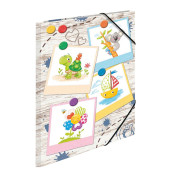 Zeichenmappe 19796, A3 mit Motiv, Karton 350g, 3 Einschlagklappen, 2 Gummiz&uuml;ge (Eckspanngummis)