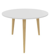 Beistelltisch Cove OTAVOT11 PTBA2 GAM07FR, 75cm (H), 100x100cm (BxT), rund, weiß / esche