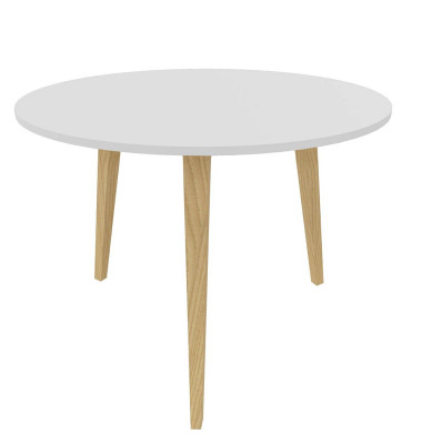 Beistelltisch Cove OTAVOT11 PTBA2 GAM07FR, 75cm (H), 100x100cm (BxT), rund, weiß / esche