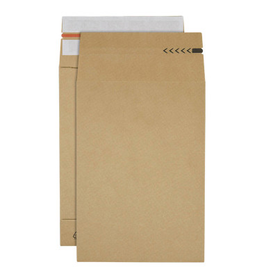 Faltentaschen e-Green 00069113, B4, ohne Fenster, 50mm-Falte, haftklebend, 120g, braun