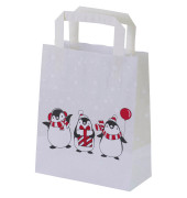 Geschenktasche 1FTTC020057 Pinguin, Weihnachten, Papierhenkel, Pinguine, 18cm x 22cm
