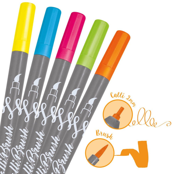 4014421190789 - CalliBrush Double Brush-Pens farbsortiert 4014421190789 19078 5 Stück 4014421190789 - CalliBrush Double Brush-Pens farbsortiert 4014421190789 19078 5 Stück