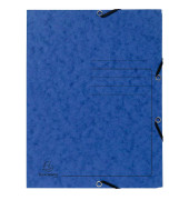 Eckspannmappe 55402E, A4 blau Karton 355g, mit 3 Einschlagklappen