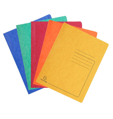 Schnellhefter 39990E, A4, 5x grün/rot/blau/orange/gelb, Karton, 355g, Vorderdeckel opak