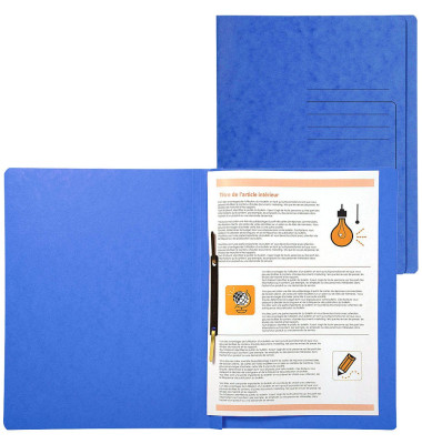 Schnellhefter 39992E, A4, blau, Karton, 355g, Vorderdeckel opak