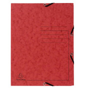 Eckspannmappe 55405E, A4 rot Karton 355g, mit 3 Einschlagklappen