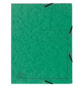 Eckspannmappe 55403E, A4 grün Karton 355g, mit 3 Einschlagklappen