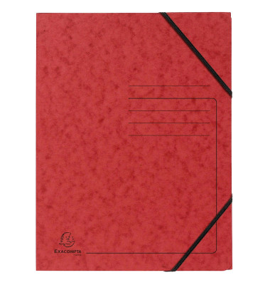 Eckspannmappe 555415E, A4 rot Karton 355g, f&uuml;r ca. 200 Blatt