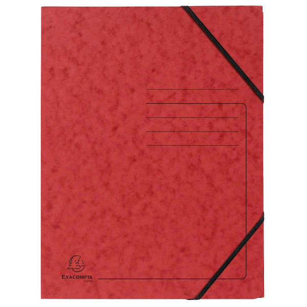 Exacompta Eckspannmappe 555415E, A4 rot Karton 355g, für ca. 200 Blatt 3130633554155 Exacompta 5 Stück