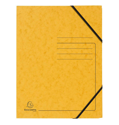 Eckspannmappe 555419E, A4 gelb Karton 355g, f&uuml;r ca. 200 Blatt